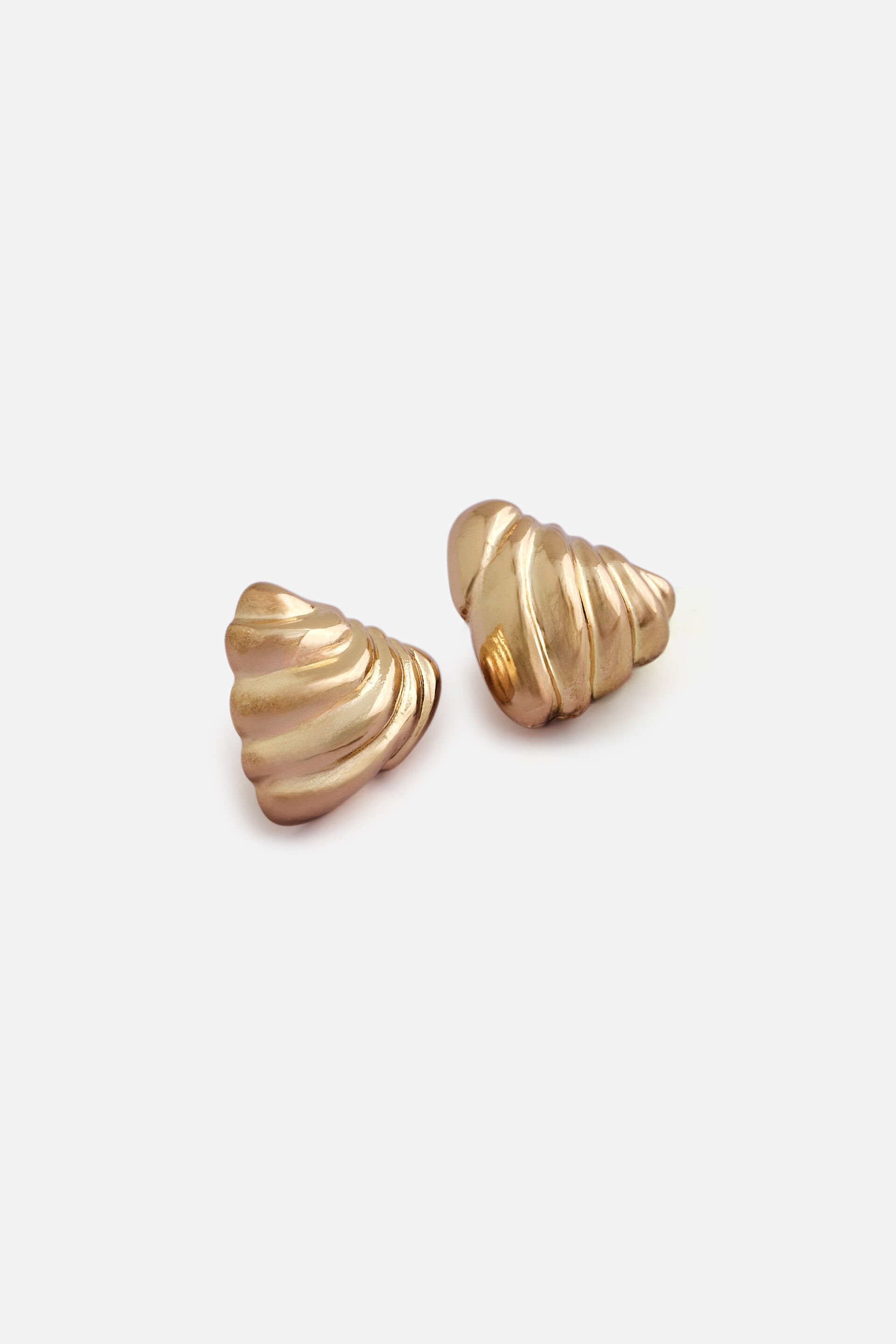 Gold Sculptural Studs, , image 2